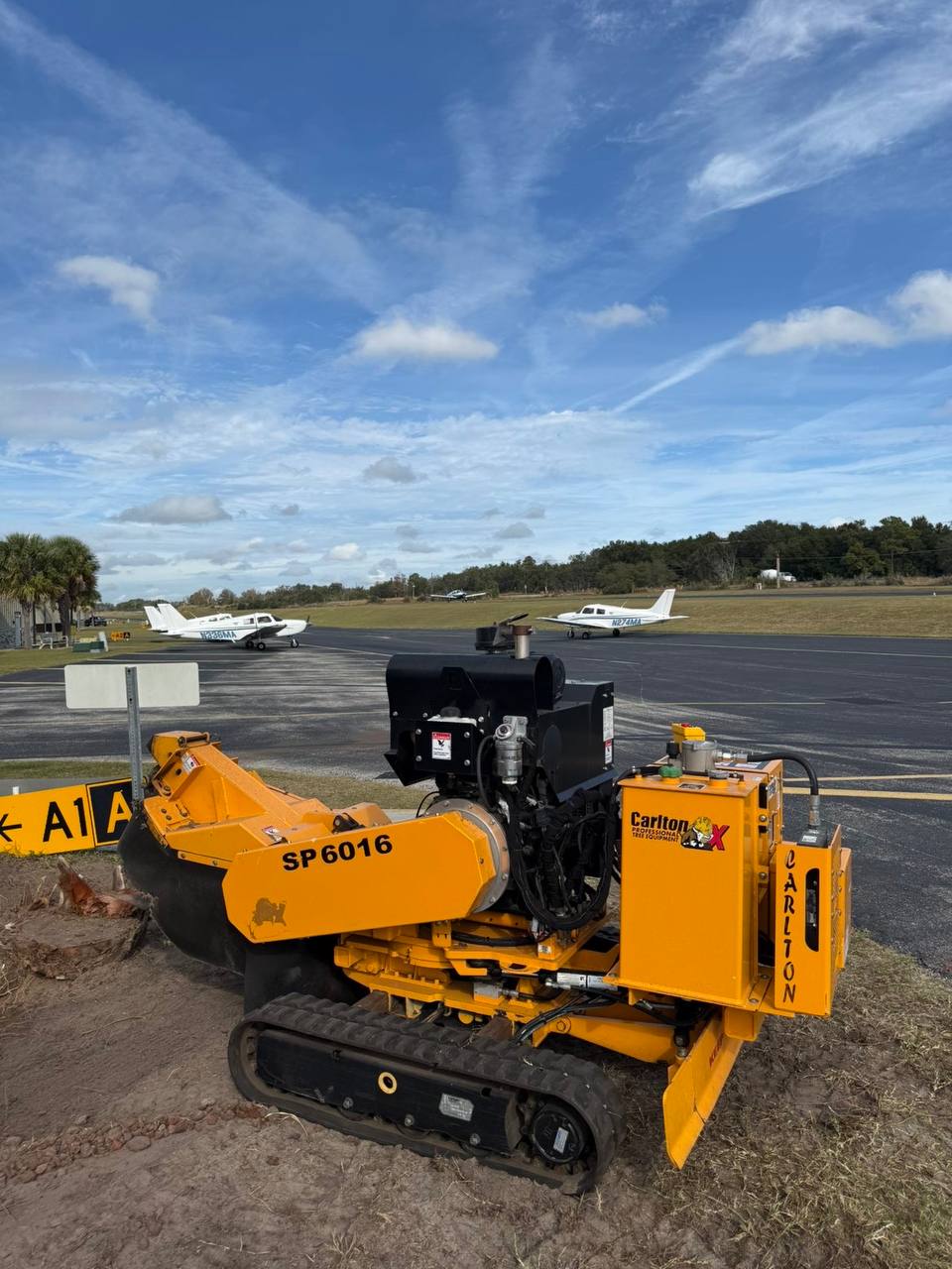 Professional stump grinding equipment